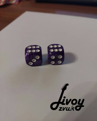 Игральный кубик классический 2 шт, фиолетовый