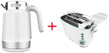 Электрочайник Cecotec Thermosense 600 Touch белый + Тостер Cecotec Toast&Taste Double W