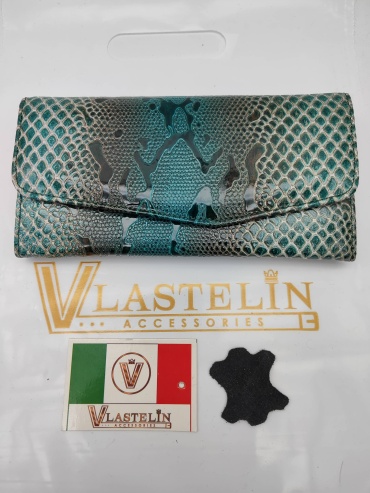 Кошелек Vlastelin металл, натуральная кожа зеленый