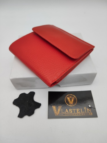 Кошелек Vlastelin натуральная кожа красный