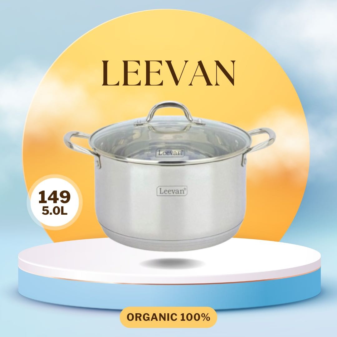 Кастрюля 5 л, Leevan 149 нержавеющая сталь