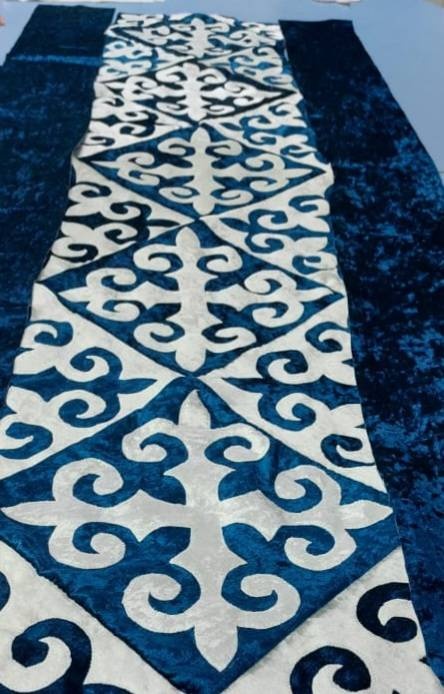 Комплект корпе с подушками 200x80 см, вата, синий, белый, изумрудный