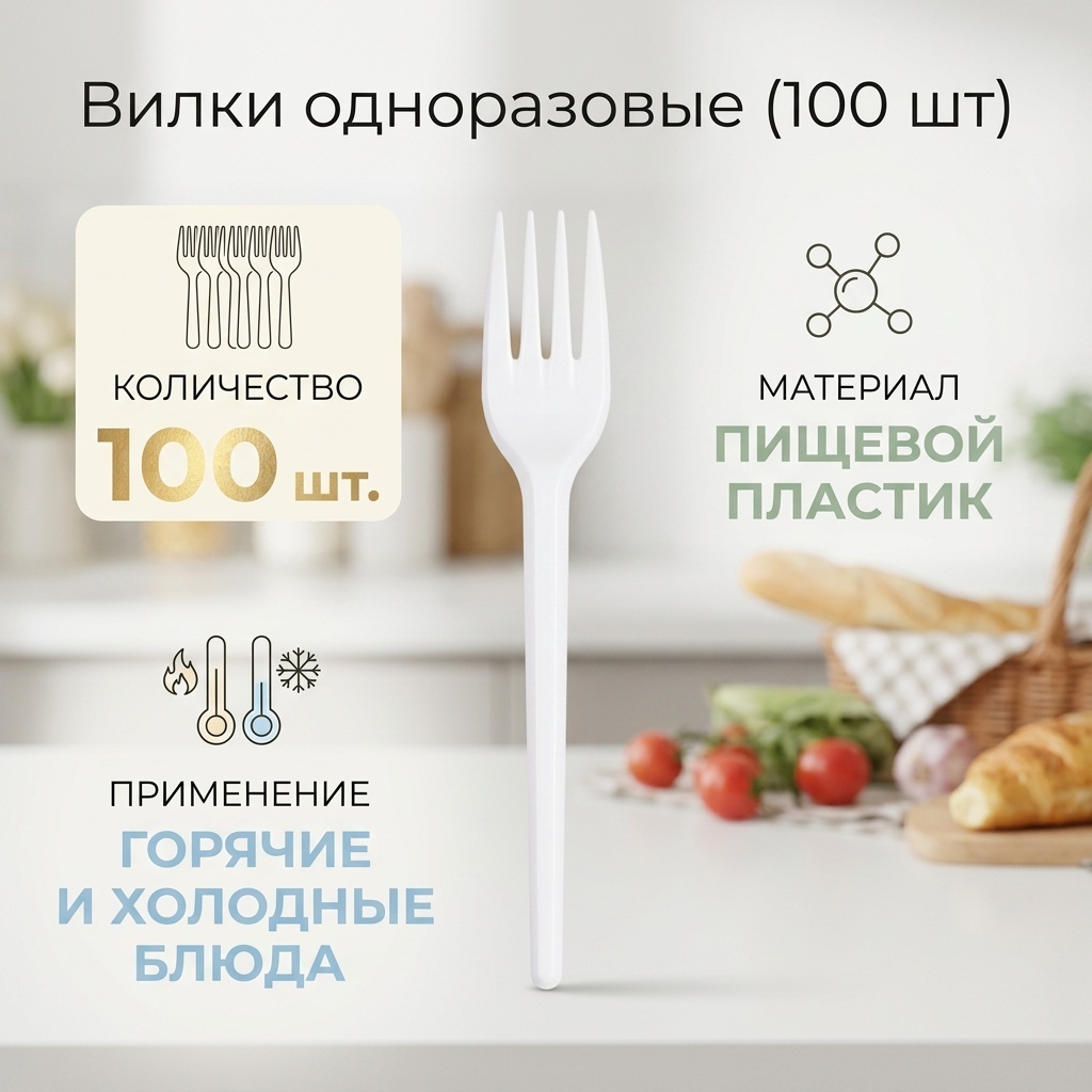 Вилка 30262101_673352732 белый 100 шт
