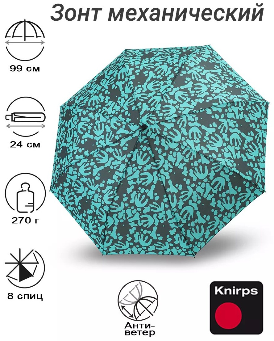 Складной зонт KNIRPS механика серый
