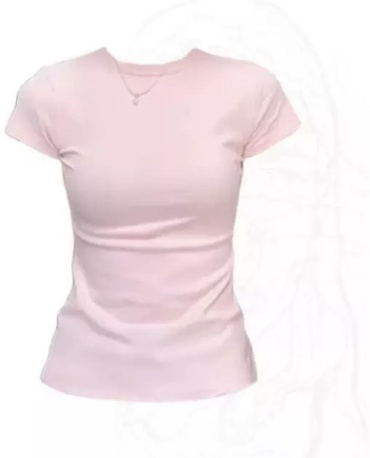 Футболка FASHION однотонный бледно-розовый