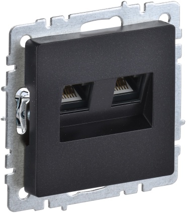 Компьютерная розетка (RJ45) IEK BR-K20-1-K02, черный