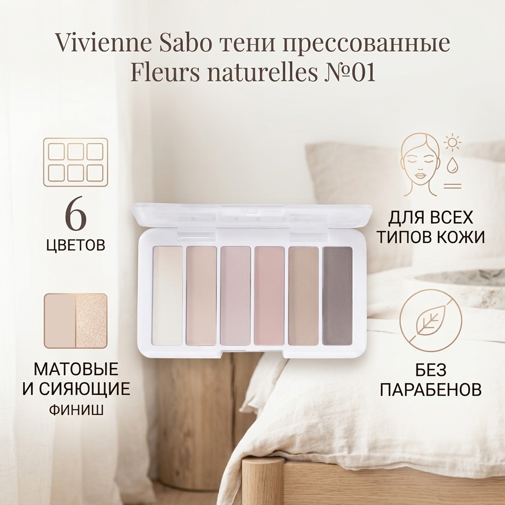 Vivienne Sabo тени прессованные Fleurs naturelles №01