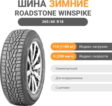 Roadstone Winguard WinSpike SUV 265/60 R18 114U с шипами