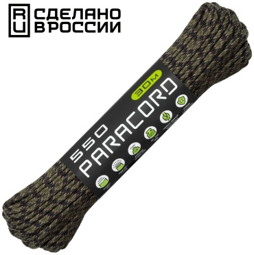 CORD Паракорд 550 CORD nylon 30м RUS (forest camo) камуфляж 30 м