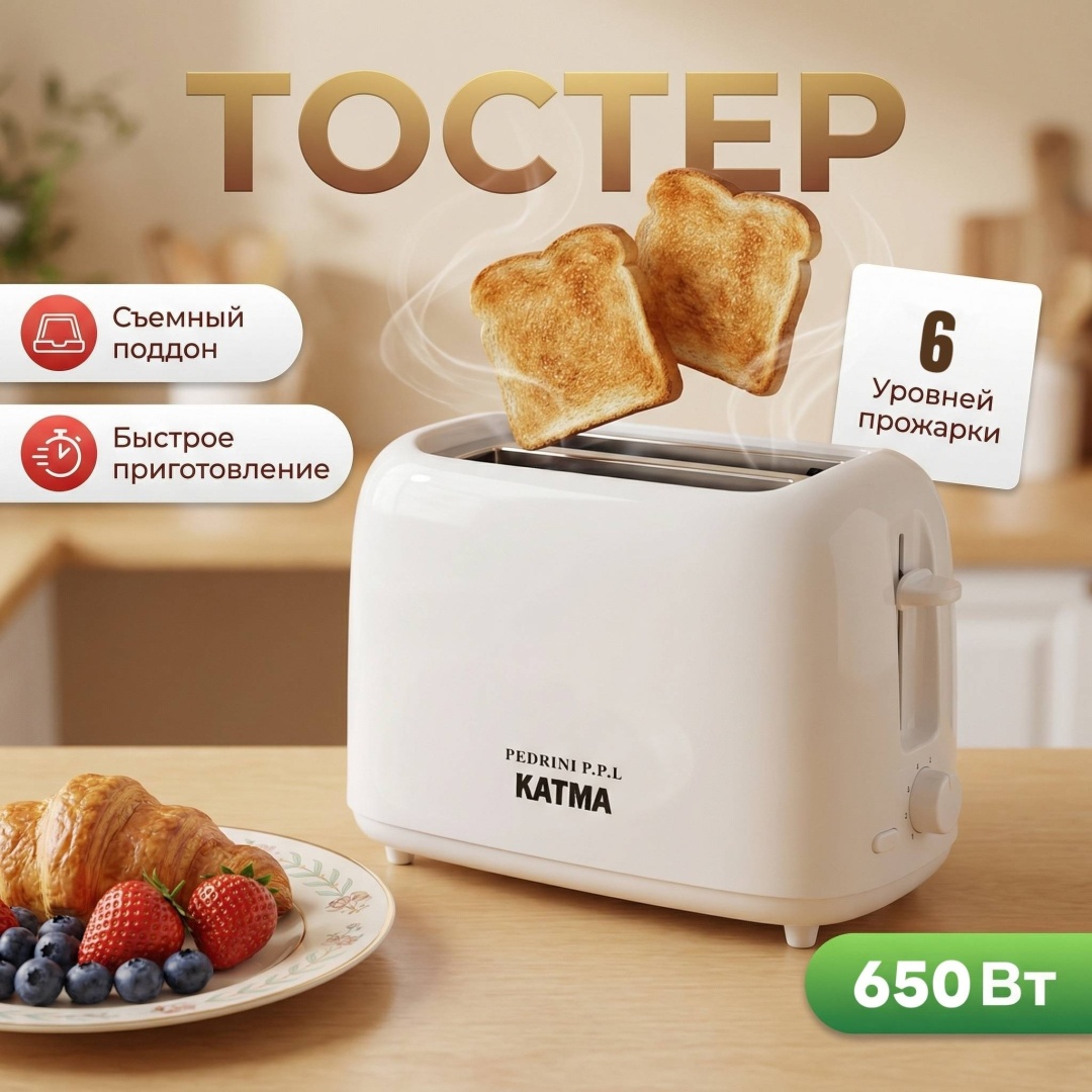 Тостер KATMA KM-030 белый
