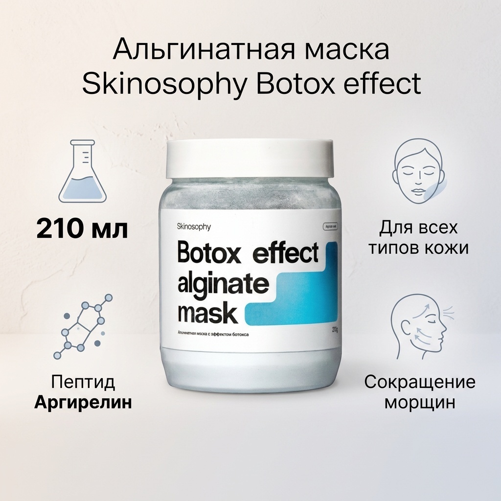 Маска для лица Skinosophy альгинатная Альгинатная маска с эффектом ботокса 210 мл