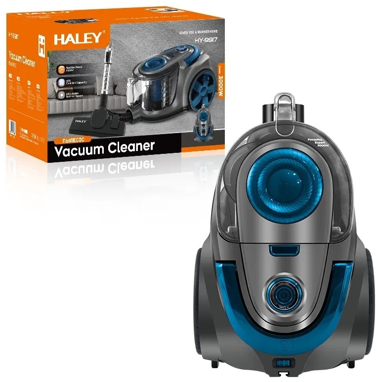Пылесос Haley HY-9917 черный, синий