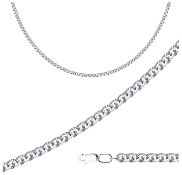 Diamant 54008 длина 45 см, вес 12.87 г серебро, плетение бисмарк