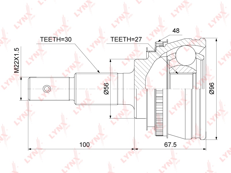 LYNXauto шрус CO7551A