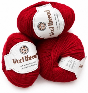 Моток Wool Thread Не указан производителем Красный №2 100 м 50 г