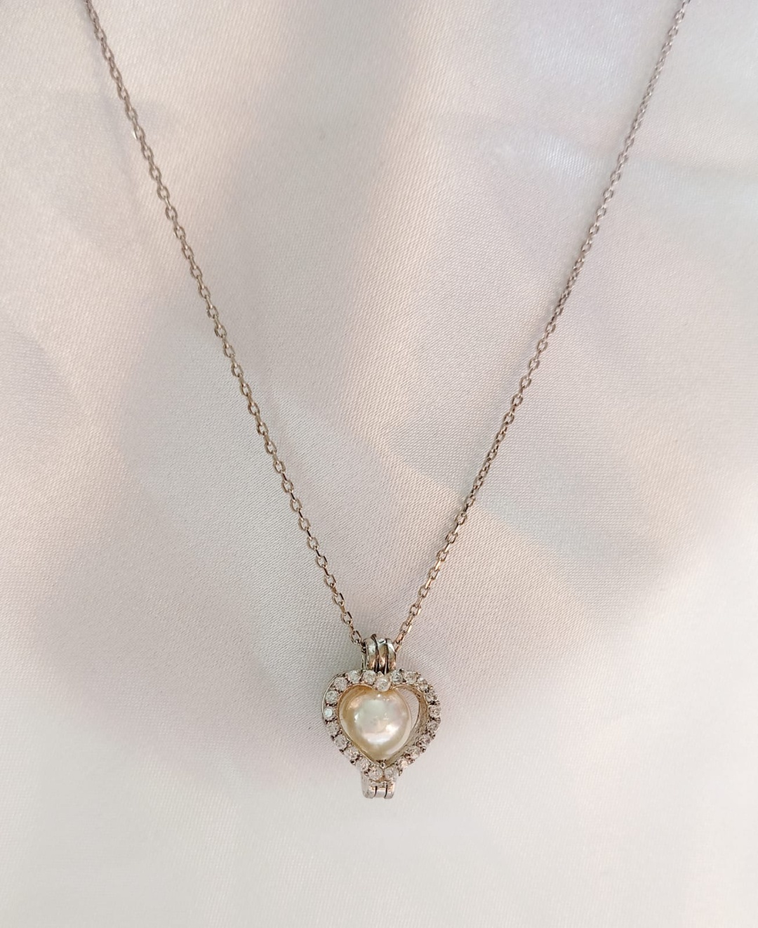 Колье Dorissa Silver 14577 длина 42 см вес 3 г серебро, имитация жемчуга