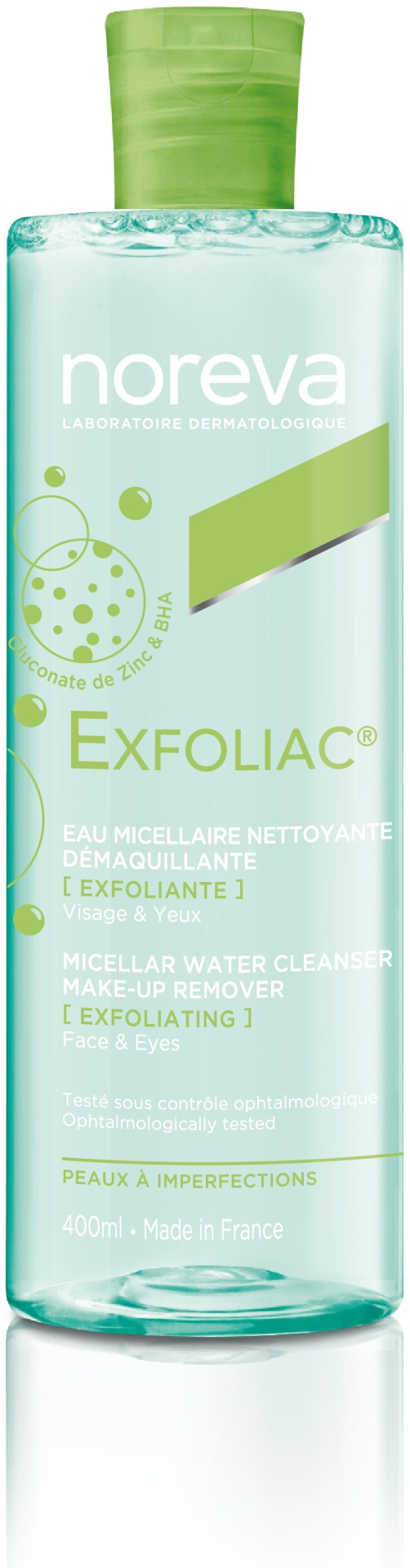 Noreva Exfoliac Micellar water cleanser make-up remover\ Очищающая мицеллярная вода для проблемной, комбинированной кожи мицеллярная вода 400 мл