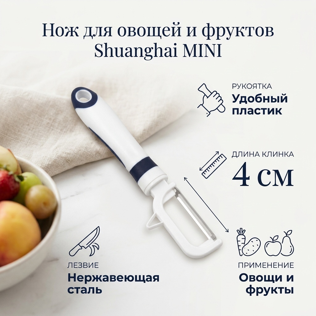 Нож для овощей и фруктов , лезвие: нержавеющая сталь 1 шт