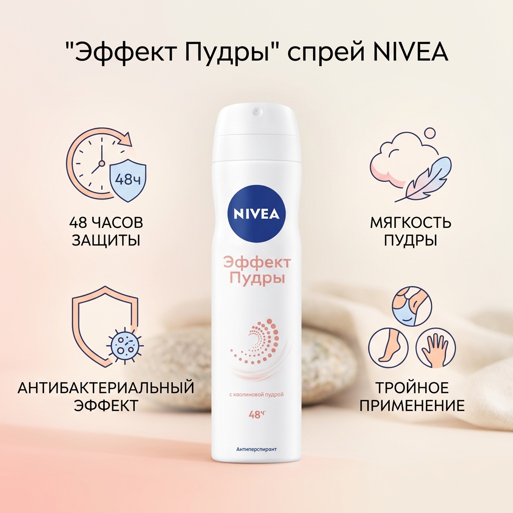 NIVEA Эффект пудры спрей антиперспирант для женщин 150 мл