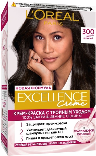 Loreal Paris Excellence Creme 300 темно-каштановый крем-краска 192 мл