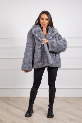 Шуба Granat.Furs серый