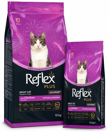 Reflex Plus Adult Gourmet для взрослых курица 1.5 кг