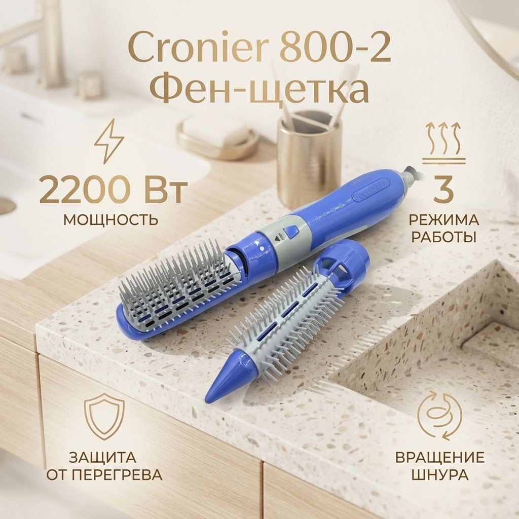 Cronier 800-2 фен-щетка синий