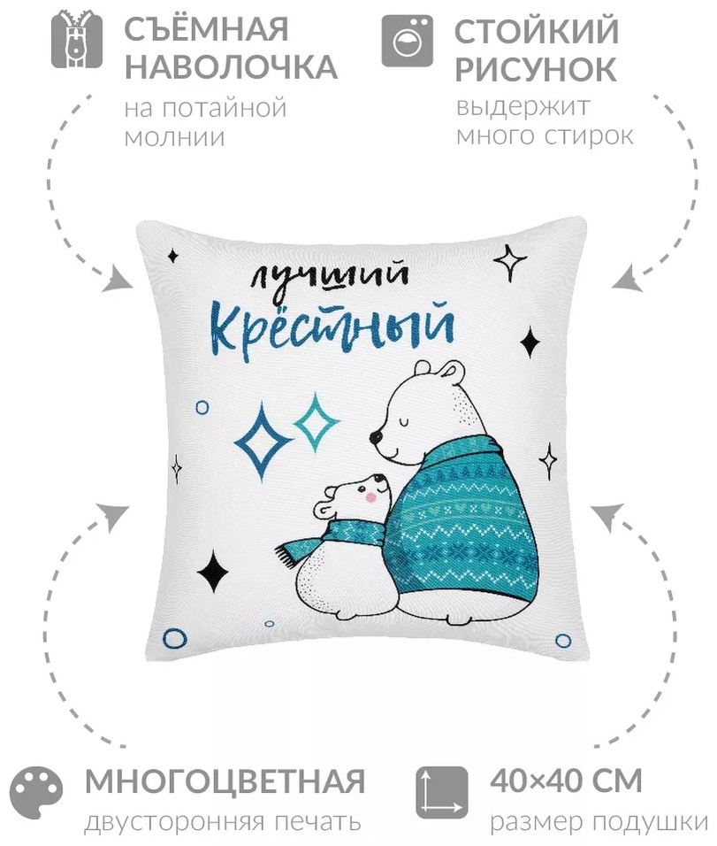 Подушка декоративная 40x40 см, принт