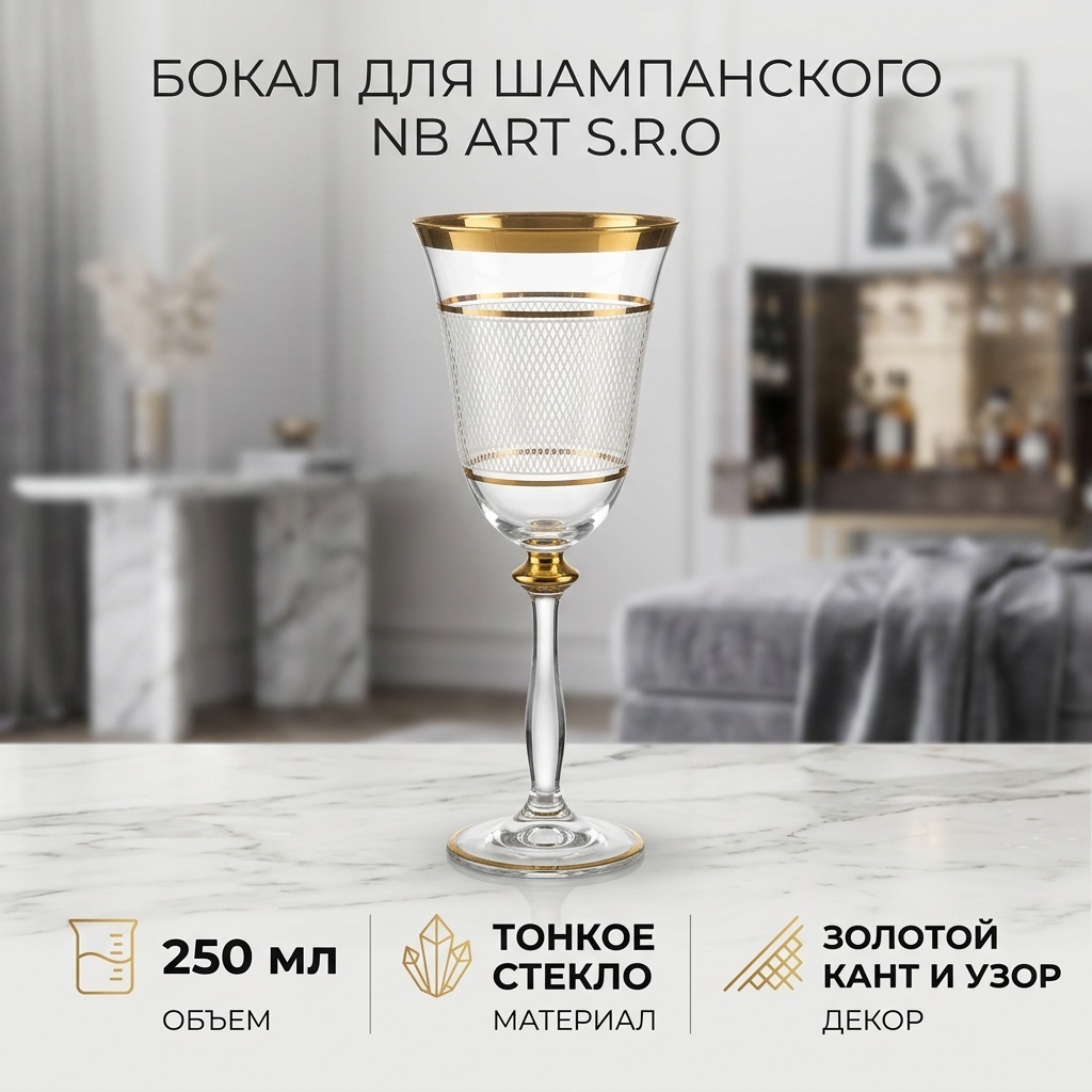 Бокал NB art s.r.o 250 мл, стекло, 6 шт