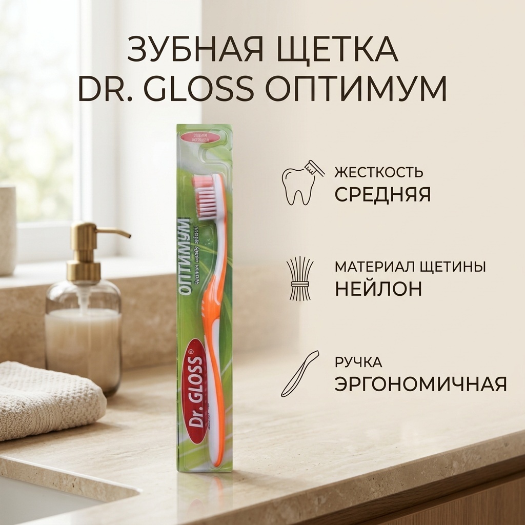 Dr. Gloss Оптимум зубная щетка средняя 1 шт