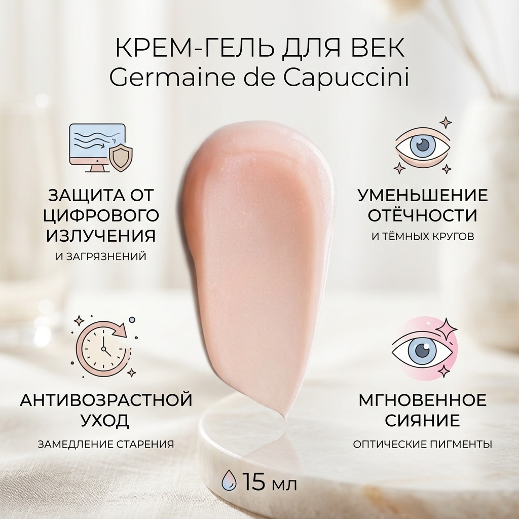 Germaine de Capuccini крем Крем-гель для кожи вокруг глаз, антивозрастной, с защитой от загрязнений для области вокруг глаз 15 мл