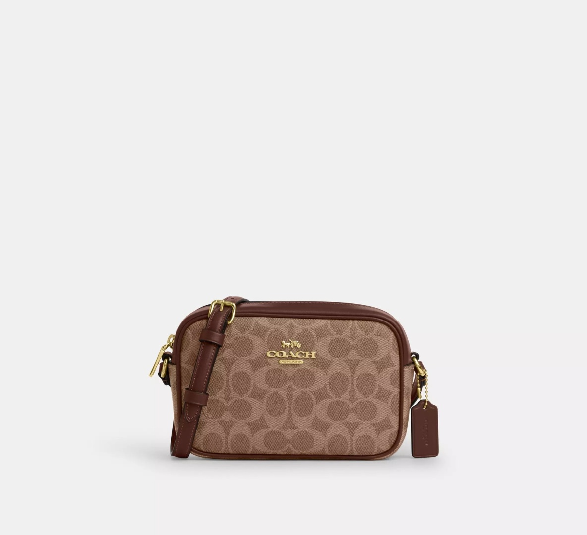 Сумка кросс-боди Coach натуральная кожа коричневый