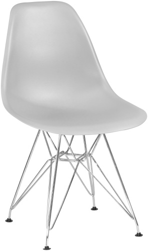 Стул SK Trade Emse DSR Chrome, 80x46x53.5 см, светло серый 1 шт.