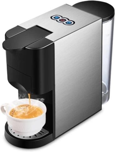 Кофемашина White Wave WW-513F черный, серебристый