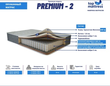 Матрас TOP Mattress Premium 2, 140x200x23 см