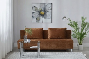 Тахта SARAmebel MODERN CLASSIC, 200х85 см, обивка велюр, коричневый
