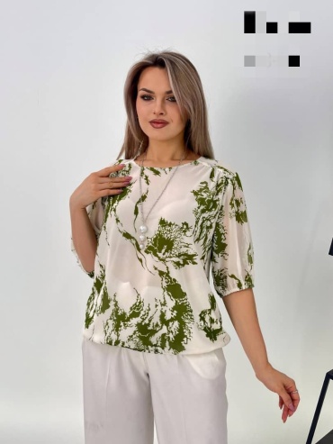 Блузка Alona белый, зеленый
