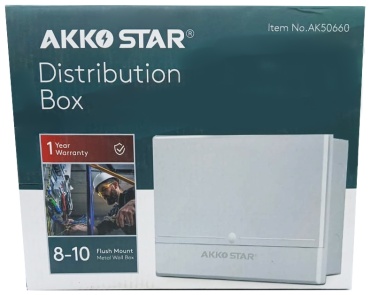 Распределительная коробка прямоугольная AKKO STAR 230х205х100 мм, АБС-пластик, металл