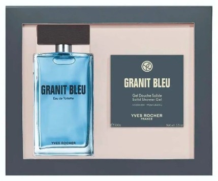 YVES ROCHER Набор GRANIT BLUE (Туалетная Вода GRANIT BLUE– 100 мл, Твердый Гель для Душа BOIS DE SAUGE, 100 г) набор для тела для мужчин