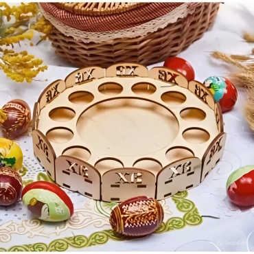 D.Hobby декорация для праздника Круглая Пасхальная корзина для кулича и яиц 1 шт