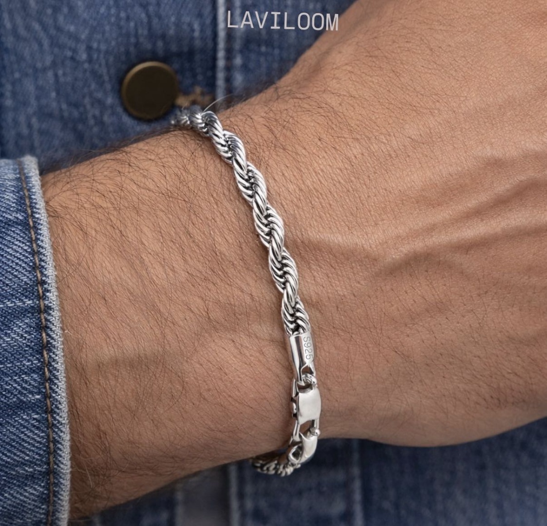 LAVILOOM “Rope” длина 22 см, вес 27 г серебро, плетение веревка