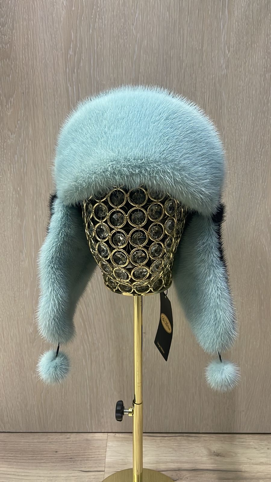 Ушанка SemiFur размер 56, 57, 58, 59, черный, мятный
