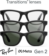 Смарт-очки Ray-Ban META WAYFARER (Gen 2) Clear/Graphite Green Transitions RW4012 601/1M 53-22 черный