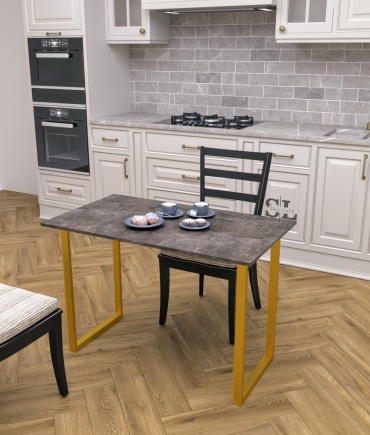 Обеденный стол Sky Loft Crown, 95х55x75 см, ЛДСП, золотистый, темно-серый