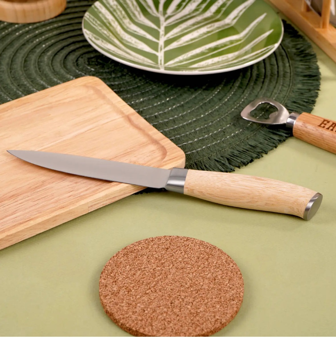 Нож универсальный Kitchen Нож бамбук, лезвие: сталь 1 шт