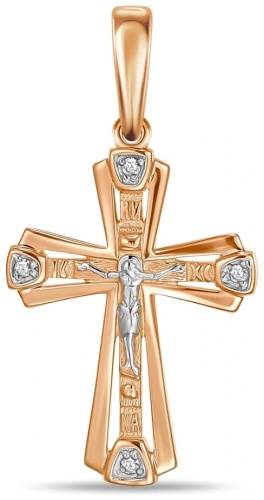 Крестик MIUZ Diamonds J01-1841ZI вес 1.24 г золото, фианит