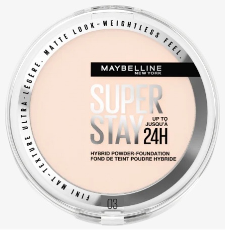 Пудра Maybelline New York Super stay 24H Hybrid # сухая 03 бледно-розовый розовый