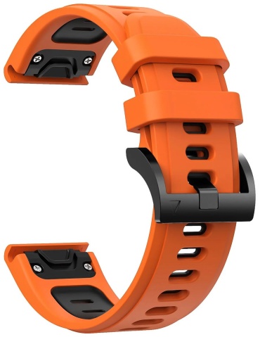 Ремешок BOGEMA для Garmin Fenix 8, Fenix 5X, Fenix 6X, Fenix 7X, Enduro, Epix Pro (Gen 2), Instinct 2X, Quatix 8, Tactix 8, Quatix 7X оранжевый-черный