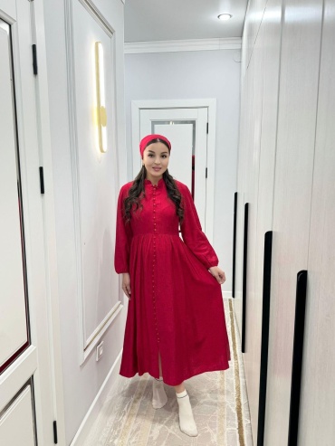 Хлопковый халат Hadya красный, бордовый