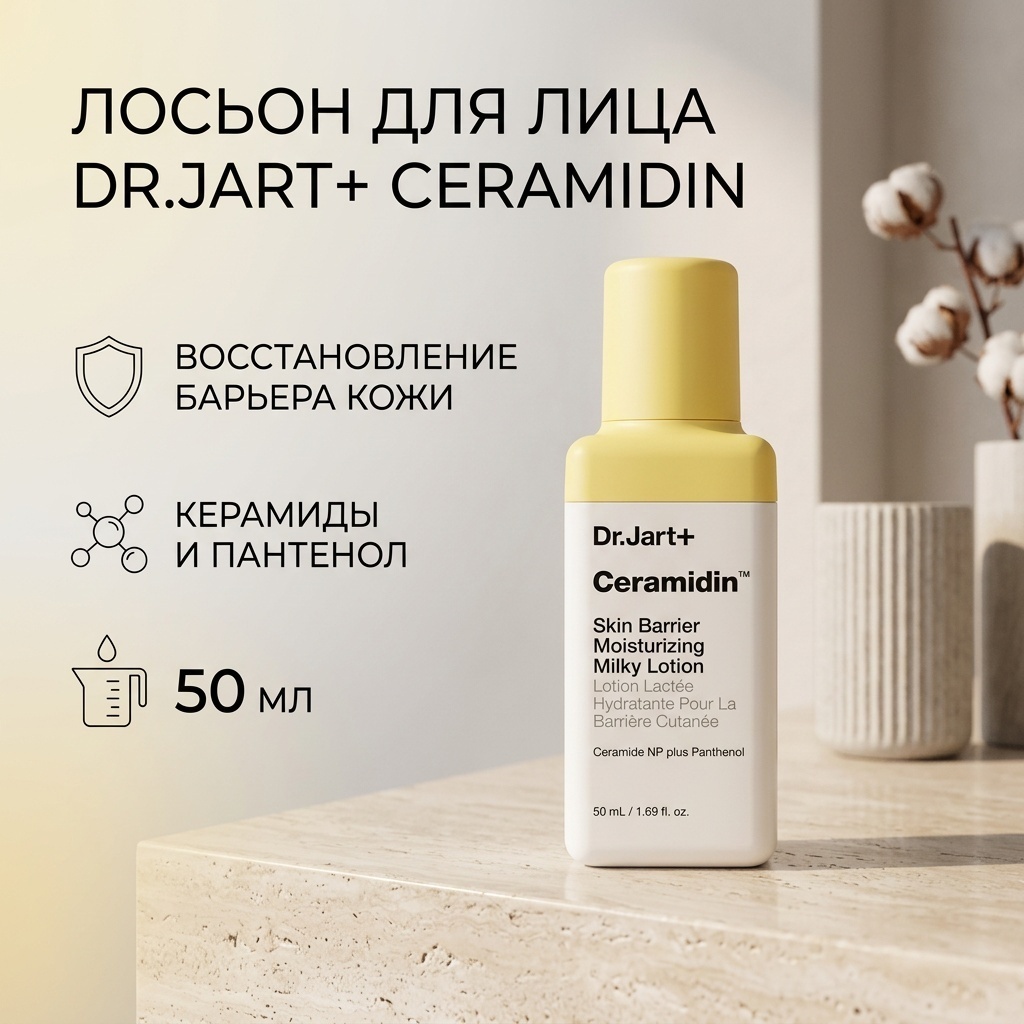Dr. Jart лосьон Ceramidin Skin Barrier Moisturizing Milky Lotion 50 мл
